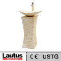 Lautus Free standing bathroom basin in stone for outside pedestal sink